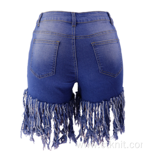 women's tassels denim shorts